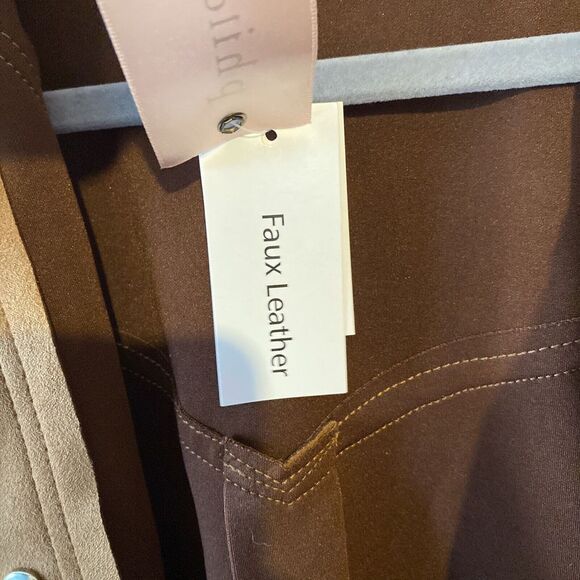 Philosophy Women's XS Vegan Suede Faux Caramel Brown Snap Shacket Western Jacket - Picture 6 of 14